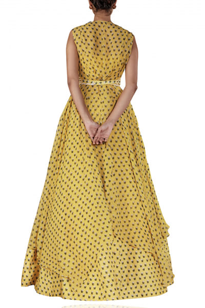 Ridhi Mehra Yellow draped skirt set RMHRMPF45