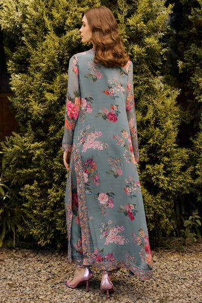 Ridhi Mehra Powder blue print embroidered kurta set RIDHJUL26D150228