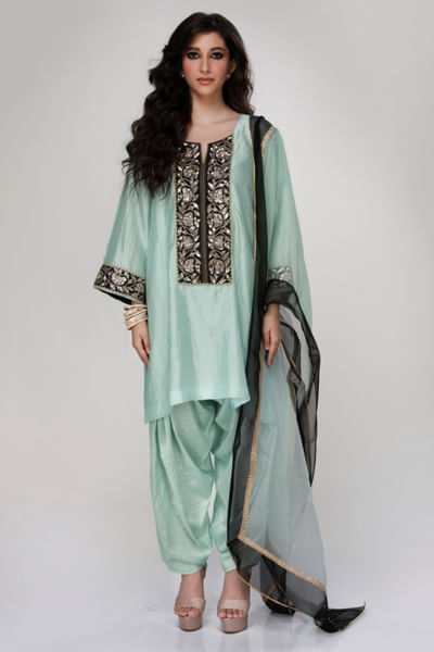 Powder blue embroidery kurta set