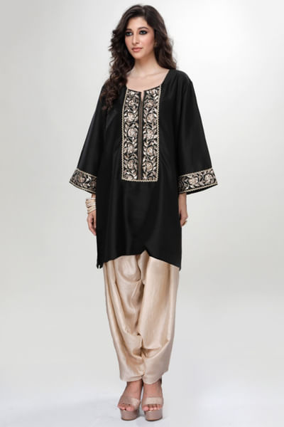 Black sequin embroidery kurta set