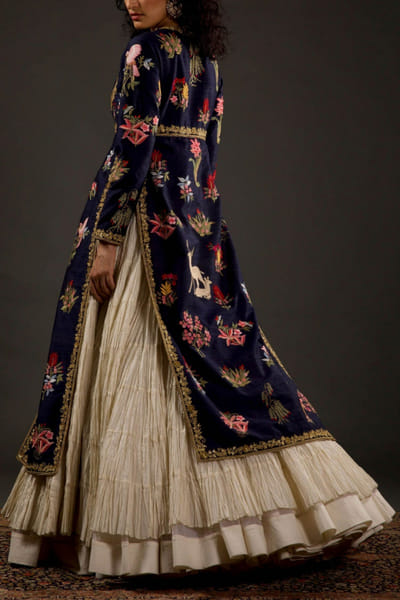 Rohit Bal Indigo embroidered anarkali set ROB1008WCK64A