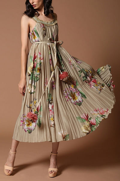 Pewter printed dress