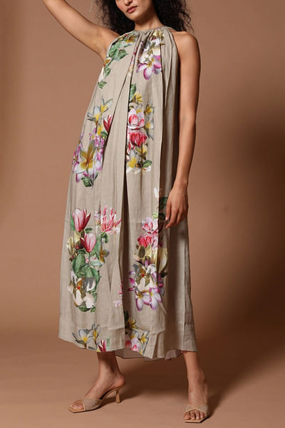 Pewter printed dress