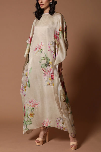 Mint green floral kaftan