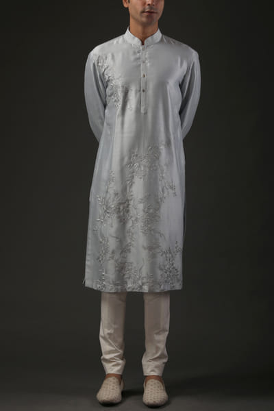 Powder pink embroidered kurta set