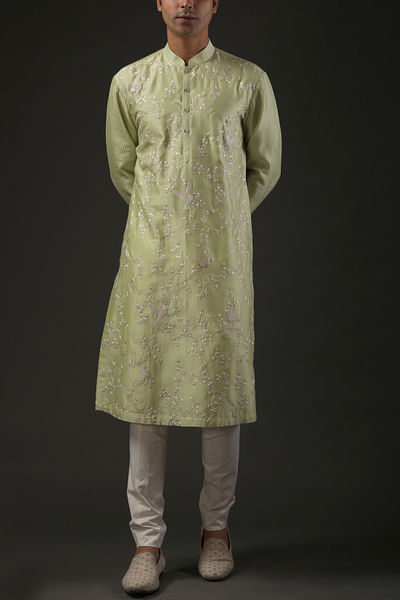 Mint embroidered kurta set