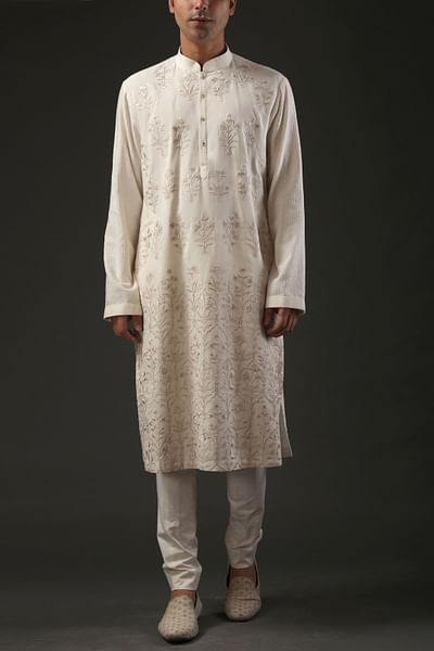 Ivory embroidered kurta set