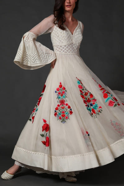Rohit Bal Ivory organza anarkali set ROBNOV21003