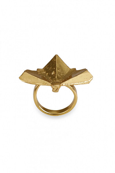 Antique gold medium midi ring