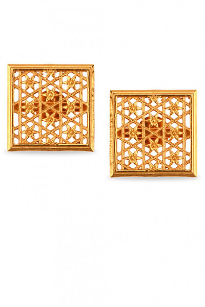 Gold plated floral studs