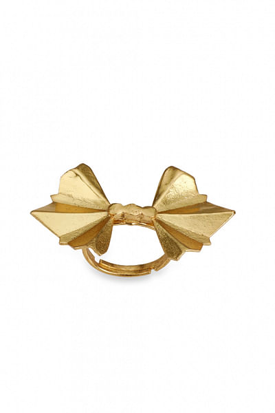 Gold plated bow ring