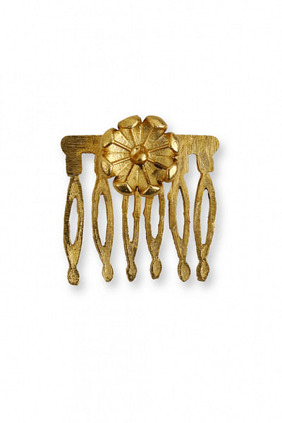 Gold plated flower comb