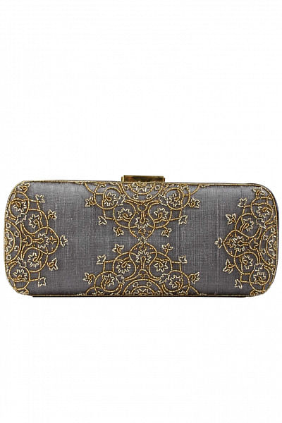 Grey and gold clutch