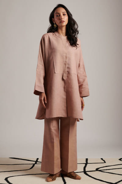 Moh India Rusty nude linen tunic set MOHIJUL26D148602
