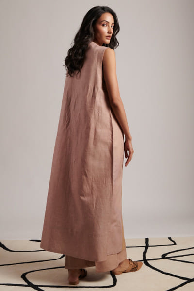 Moh India Rusty nude linen overlay MOHIJUL26D148637