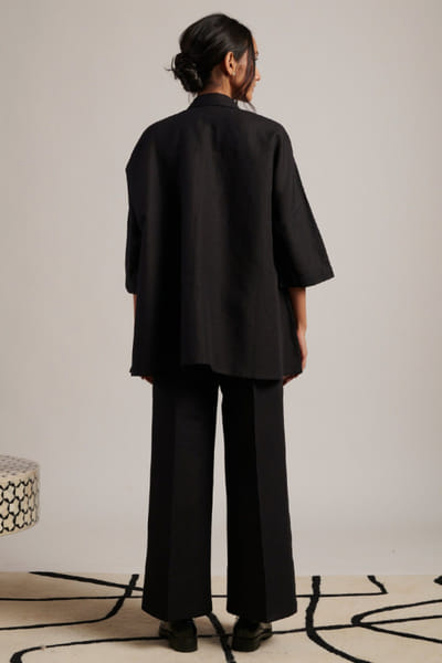 Moh India Black linen co-ord set MOHIJUL26D148606