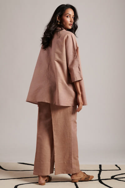 Moh India Rusty nude linen co-ord set MOHIJUL26D148605