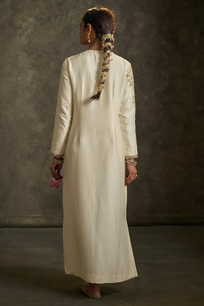 Label Revati Palshetkar Ivory zardozi embroidered kurta dress LABEJUL26D148568