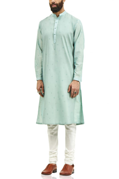 Mint embroidered kurta set
