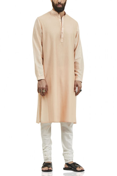Peach embroidered kurta set