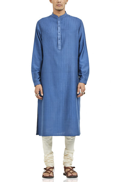 Blue embroidered kurta set