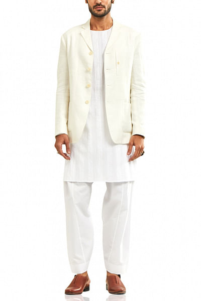 White linen crepe jacket