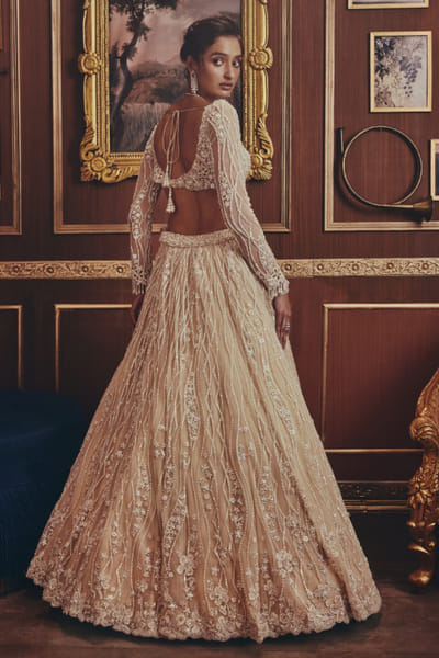 Roqa Ivory embroidered lehenga set ROQMAR26D240808