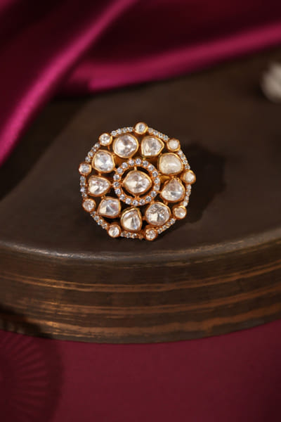 Riana Jewellery White moissanite gold plated ring RIANAPR26D243508