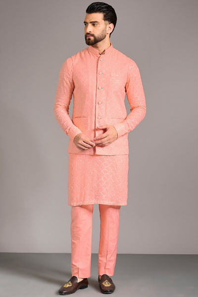 Rose pink sequin embroidered bandi