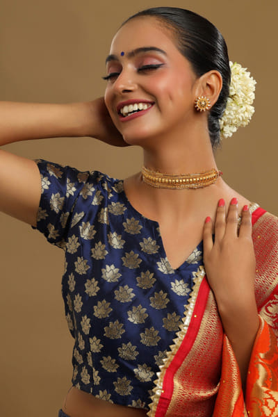 Gold meenakari kundan choker set