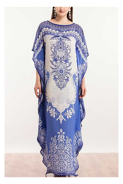 Printed kaftan-style maxi dress