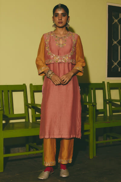 Rashika Mittal Rose pink embroidered kurta set RASHJUN26D146564