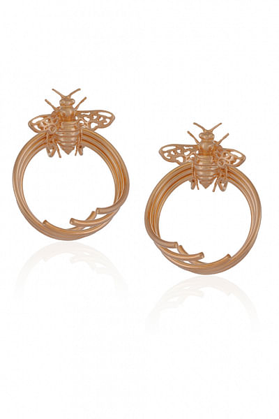 Gold plated bee earrings