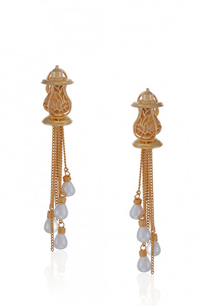 Gold plated lamp and bulb earrings