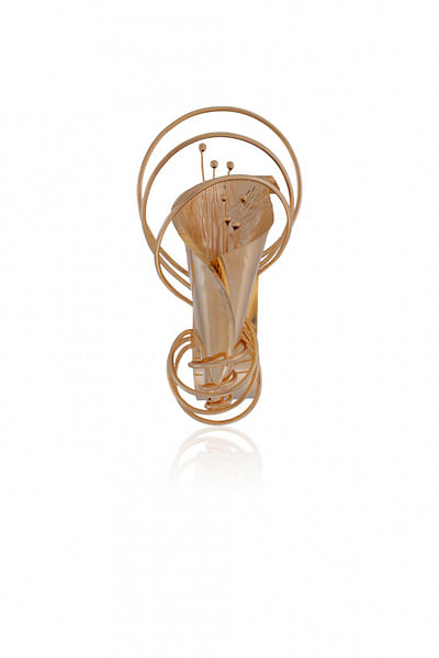 Gold plated lily cuff bracelet