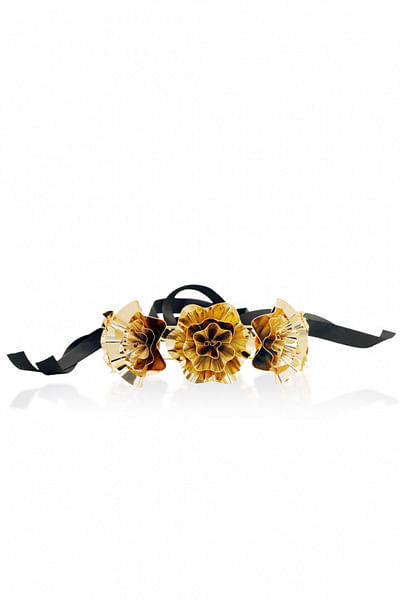 Gold plated floral hairband