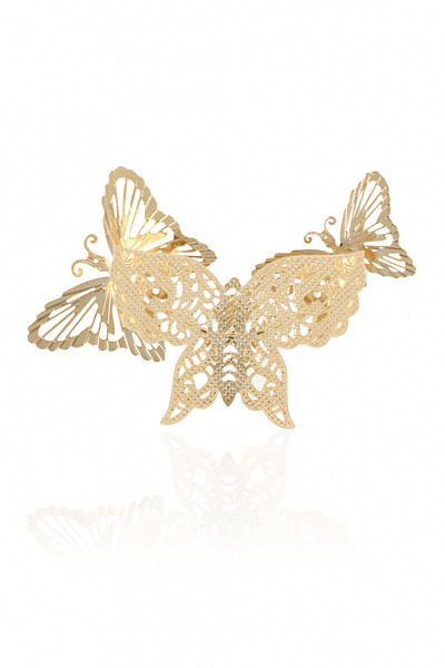 Gold plated butterfly ring
