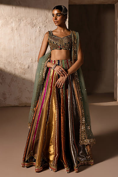 Aneeka Ruknuddin Multicoloured zardozi embroidered lehenga set ANEEAUG26D152564