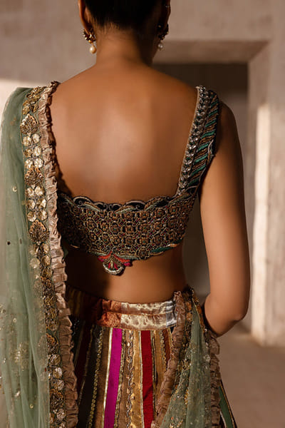 Aneeka Ruknuddin Multicoloured zardozi embroidered lehenga set ANEEAUG26D152564