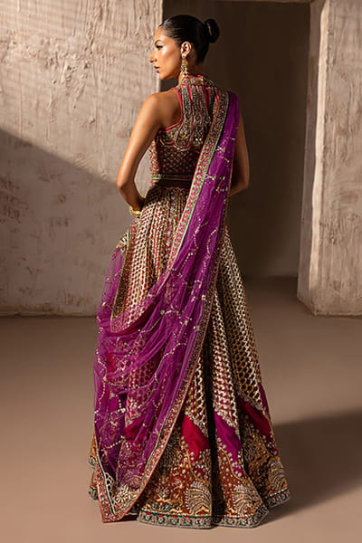 Aneeka Ruknuddin Multicoloured gota embroidered lehenga set ANEEAUG26D152566
