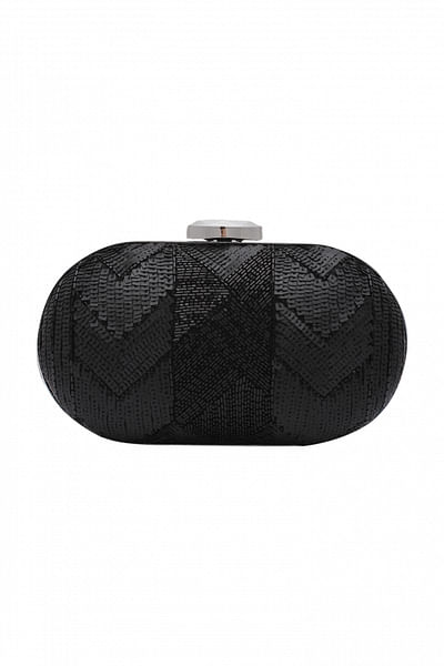 Black embroidered clutch