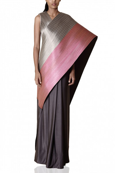 Metallic sari with blouse