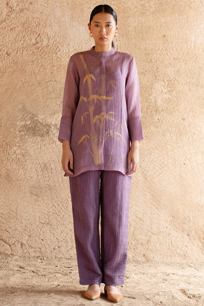 Lavender abstract printed co-ords