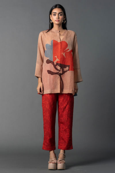 Maroon printed co-ords