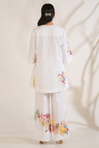 Moh India White printed kurta set MOHIJUN26D148130