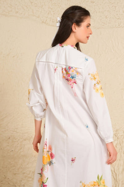 Moh India White floral printed co-ord set MOHIJUN26D148122