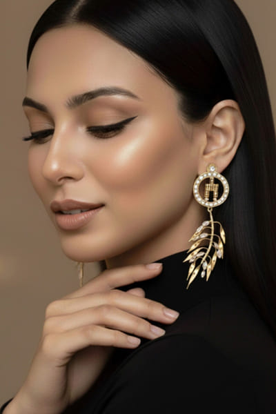 Gold leaf embellished earrings