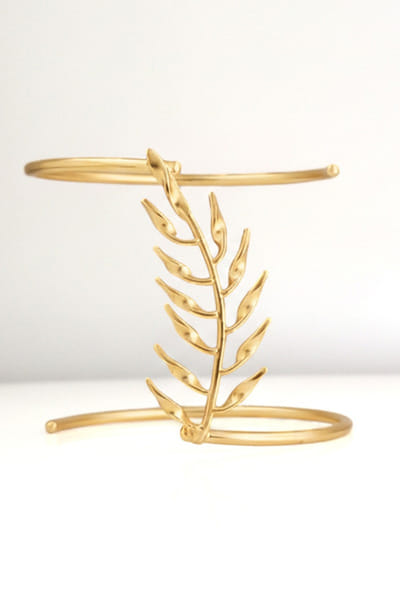 Gold leaf embellished cuff bangle