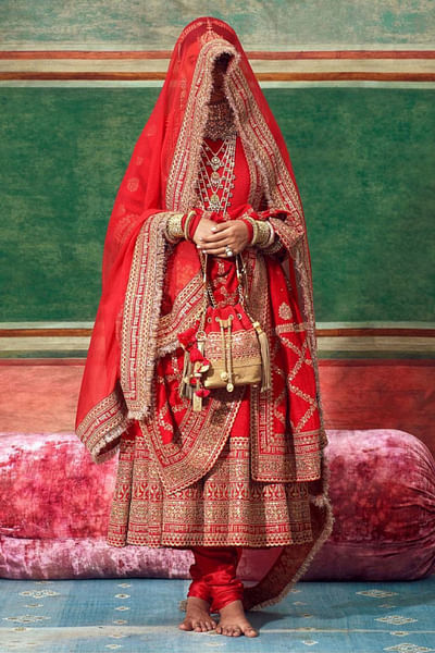 Silk matka kalidar with embroidered shawl