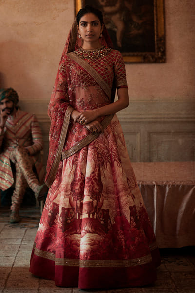 Sabyasachi Red lehenga set SACINAL17